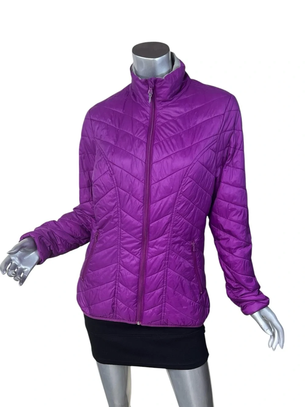 Tek Gear Women’s Medium Purple Puffer Lightweight Zip Up Jacket